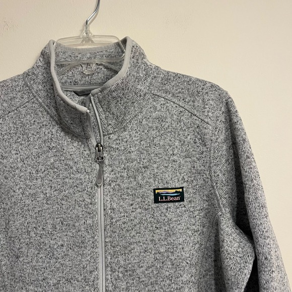 L.L. Bean Jacket Sweater Fleece Full-Zip Light Gray Womens XL Tall - Picture 3 of 4